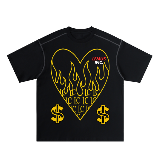 Oversized Contrast-Stitched Cotton Tee