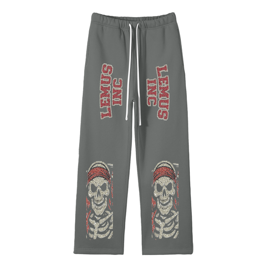 Unisex Solid Color Fleece Straight Leg Pants