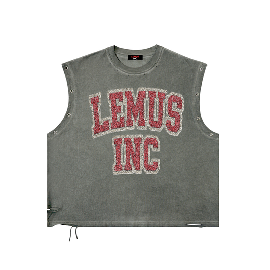 Distressed Grommet Eyelet Tank Top