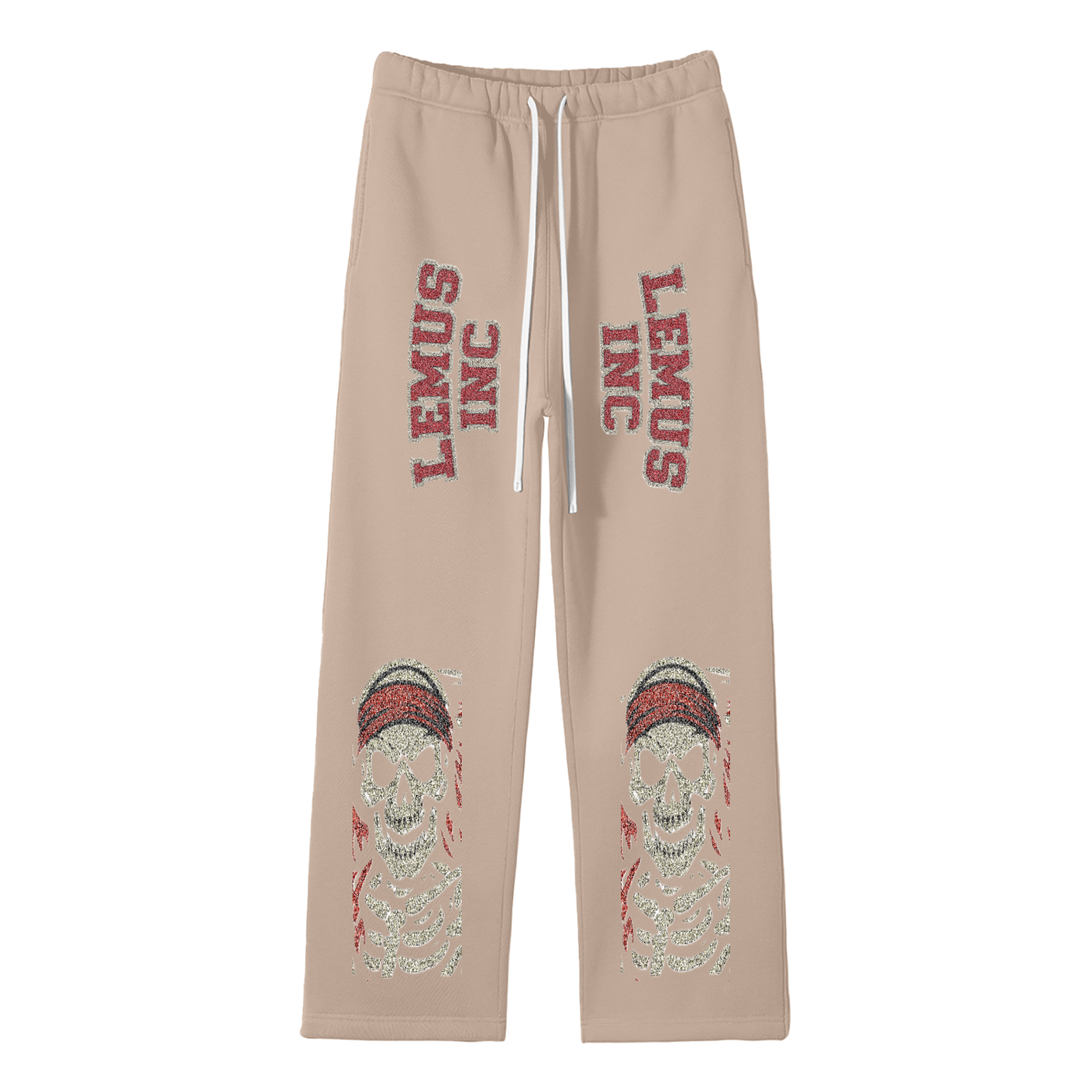 Unisex Solid Color Fleece Straight Leg Pants