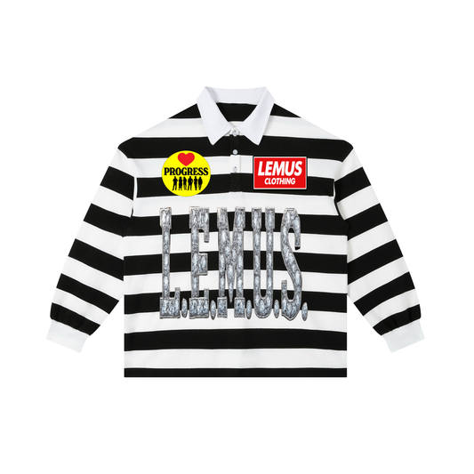 Color Block Stripe Polo Shirt